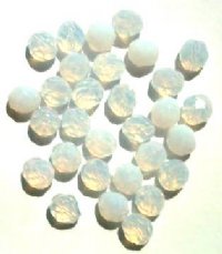 25 8mm Faceted Milky White Opal Firepolish Beads